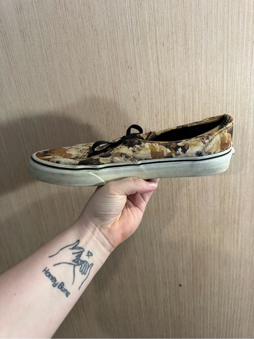 Women’s Vans Cat-Print Low-Top Sneakers in Multi Brown and Black Size 11 - Picture 4 of 8